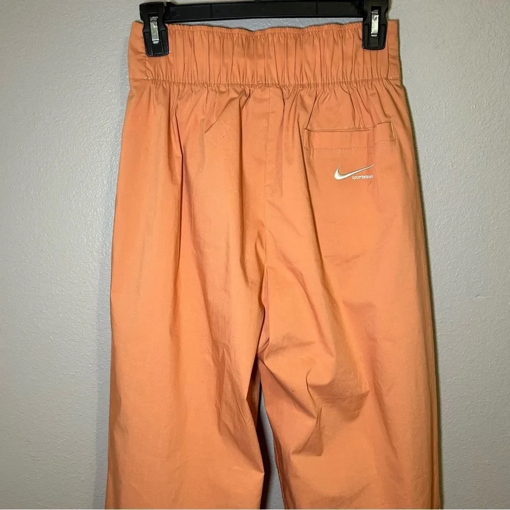 Nike Sportwear High Waist Loose Fit Wide Barrel Leg Woven Pants Women’s Small